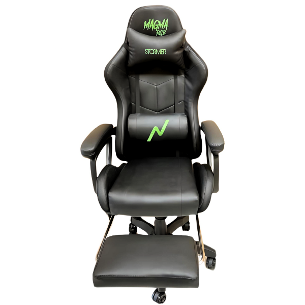 Producto - BUTACA GAMER NOGANET MAGMA RGB NEGRA C/MASAJEADOR Y APOYA PIES