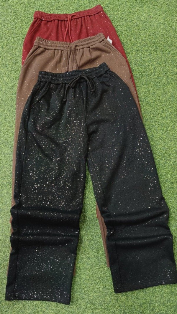 Producto - Wide leg brilloso algodón combinado c/ micropolar - 0
