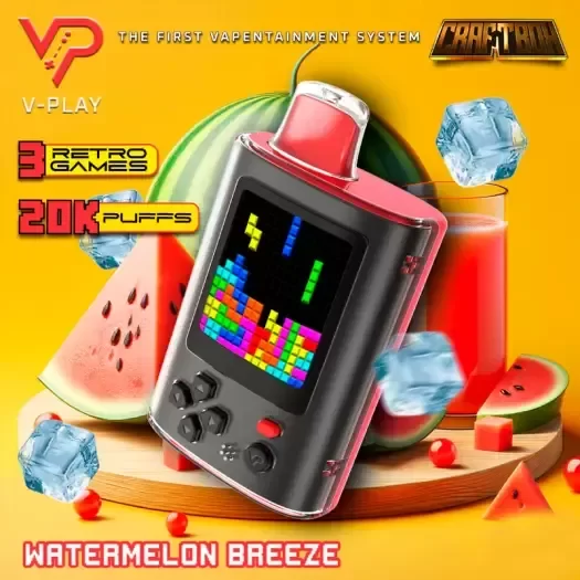 Producto - (POD DESCARTABLE) V-PLAY 20K RETRO GAMES - WATERMELON BREEZE