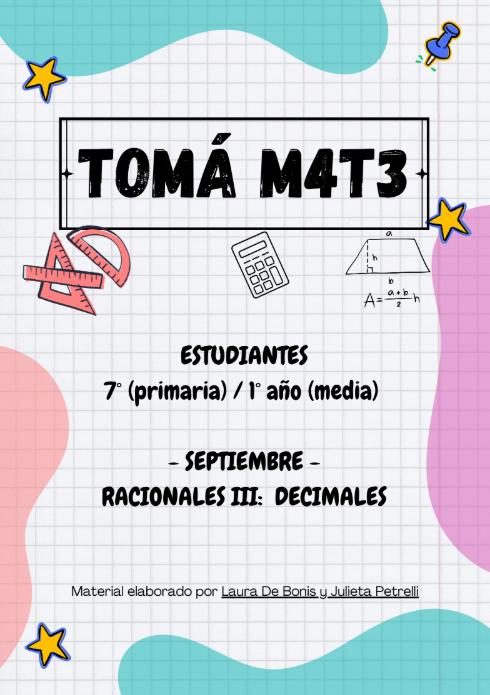 Producto - TOMÁ M4T3 SEPTIEMBRE - DECIMALES 7MO