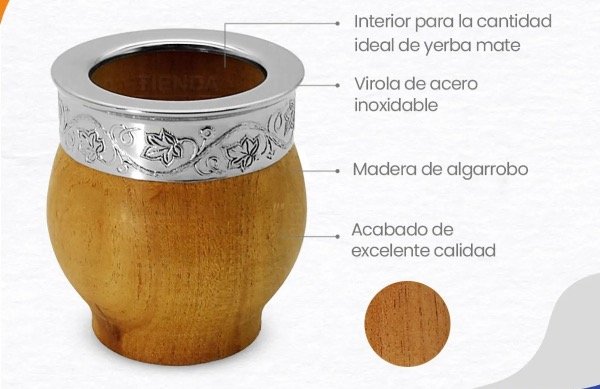 Producto - Mate imperial de algarrobo con bombilla
