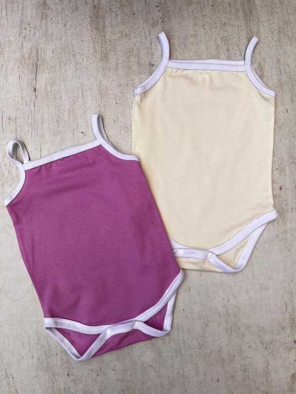 Producto - Body tiritas fucsia/manteca 0/9M x4