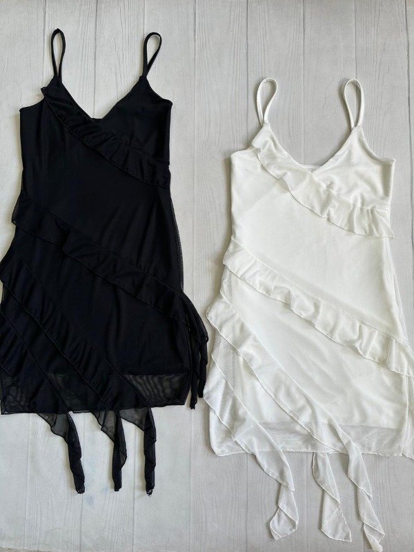 Producto - [7502] Vestido V volados sirena tul