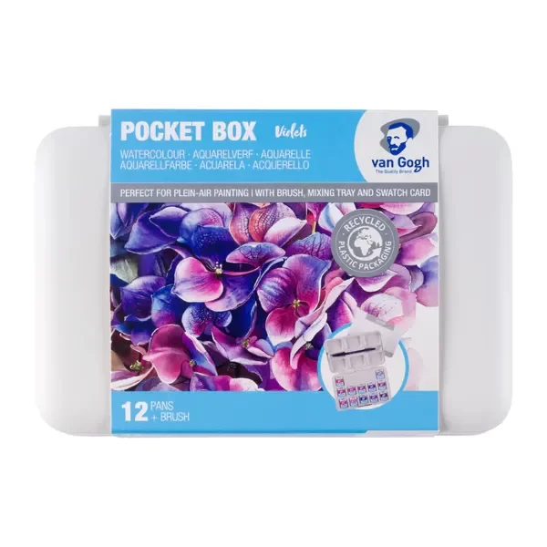 Producto - ACUARELA VAN GOGH ROSAS Y VIOLETAS X 12 COLORES EN MEDIA PASTILLA