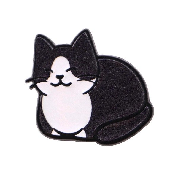 Producto - Pin Michi - Acostado blanco y negro