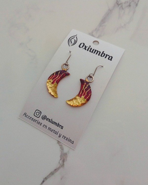 Producto - Aros Luna (dorado y violeta)