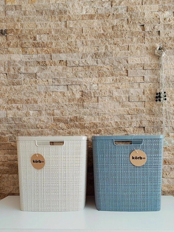 Producto - Cesto Organizador XL  28x28x28cm de PVC símil rattan