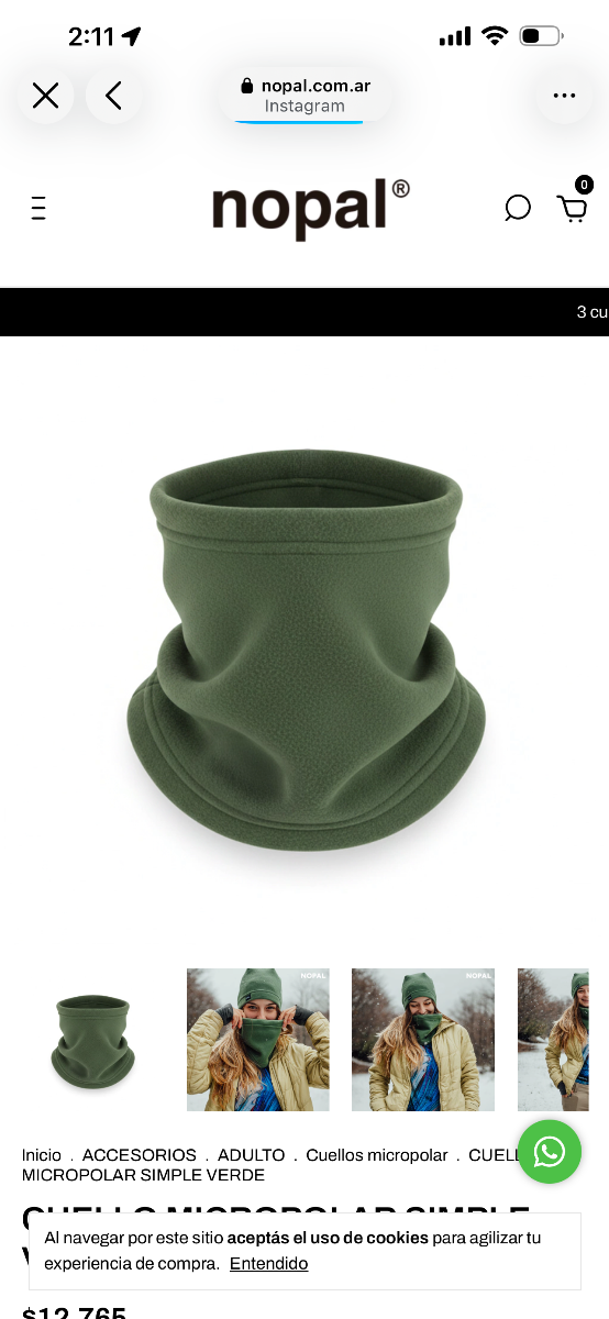 Producto - Cuello micropolar nopal CM1200