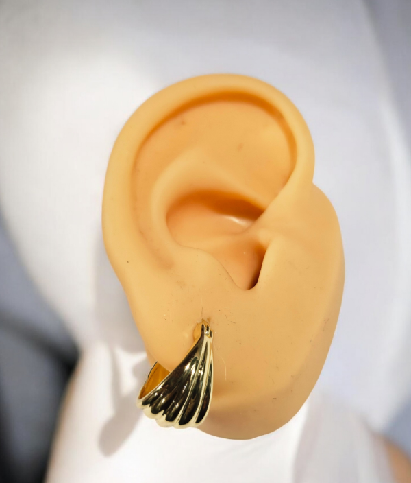 Producto - Argollitas acero dorado 5 franjas