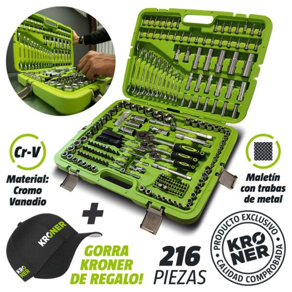 Producto - H10 Set Juego De Tubos Llaves Y Puntas De 216 Piezas