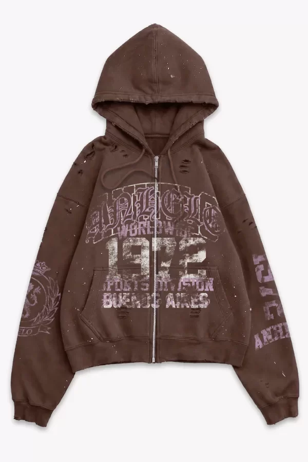 Producto - BURNED ZIP HOODIE MOCHA - 0