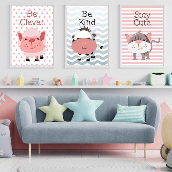 Producto - Set de 7 Laminas infantiles - Frases motivadoras - LAM-K39