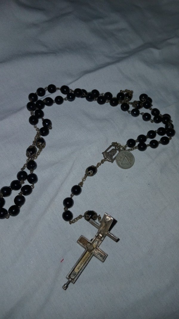 Producto - Vintage Catacumbarum soil reliquary cristals and matal Rosary. - 0