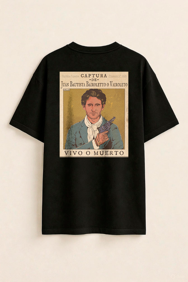 Producto - Se Busca Bairoletto (Oversize Unisex Negra Dorsal)