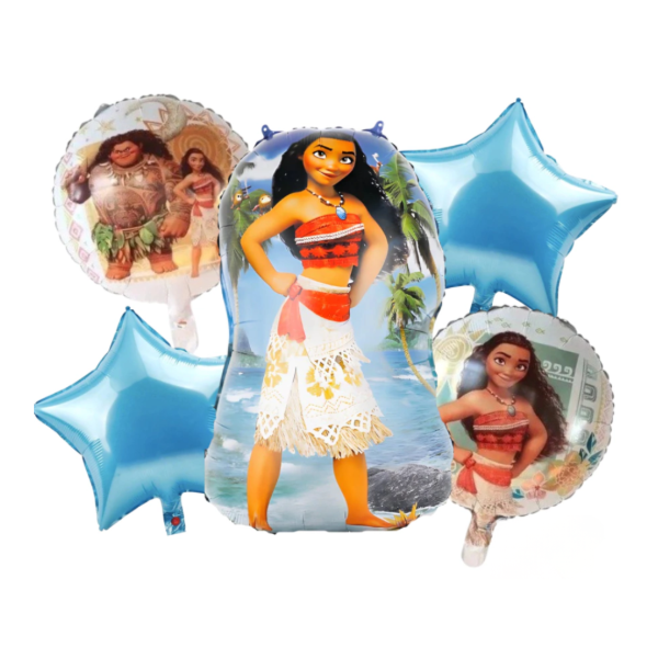 Producto - Kit x5 globos metalizados de personaje MOANA