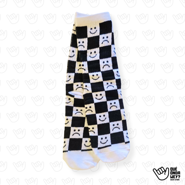 Producto - Medias Cuadros Mood Blanco y Negro