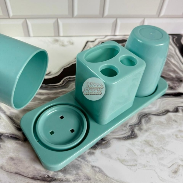 Producto - Organizador de Baño Porta Cepillo y 2 Vasos