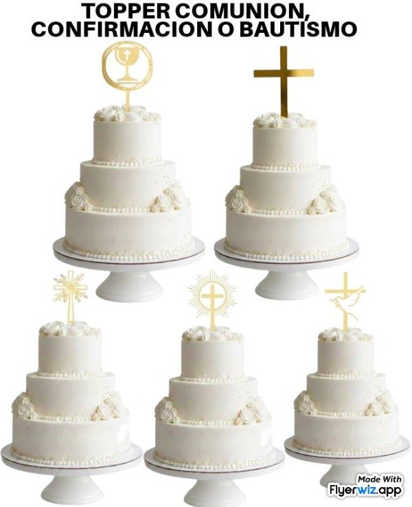 Producto - Topper metalizado de comunión confirmación o bautismo