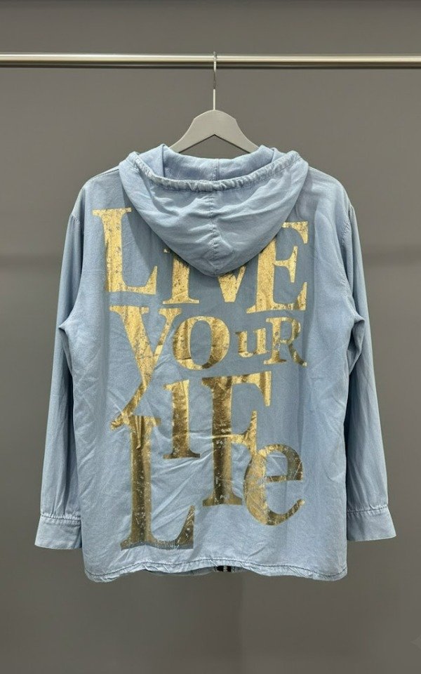 Producto - CAMPERA LIVIANA JEAN CLARO. (120 CONTORNO/70 LARGO)