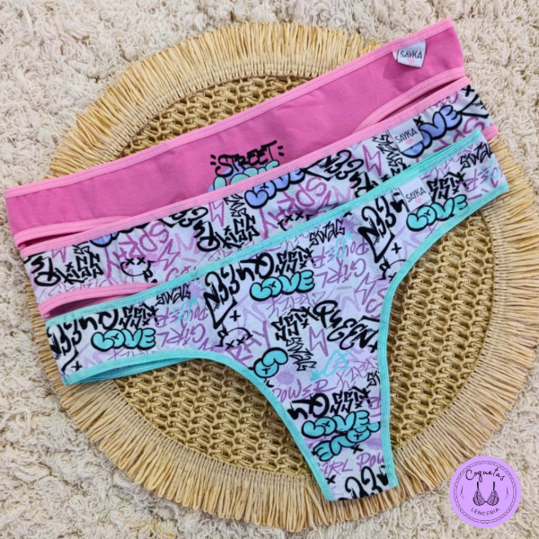 Producto - COLALESS DE ALGODÓN Y LYCRA ESTAMPADA pack x 3 - 30310