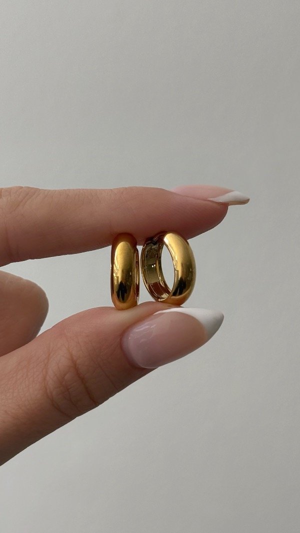 Producto - Argollas media cañ 1,7cm ACERO DORADO