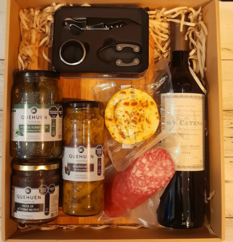 Producto - Dia Del Padre Box De Regalo Dv Catena Picada Kit Vino + tabla de madera