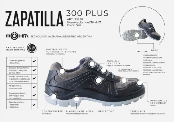 Producto - Zapatilla de trabajo 300Plus ,BOHM - 1