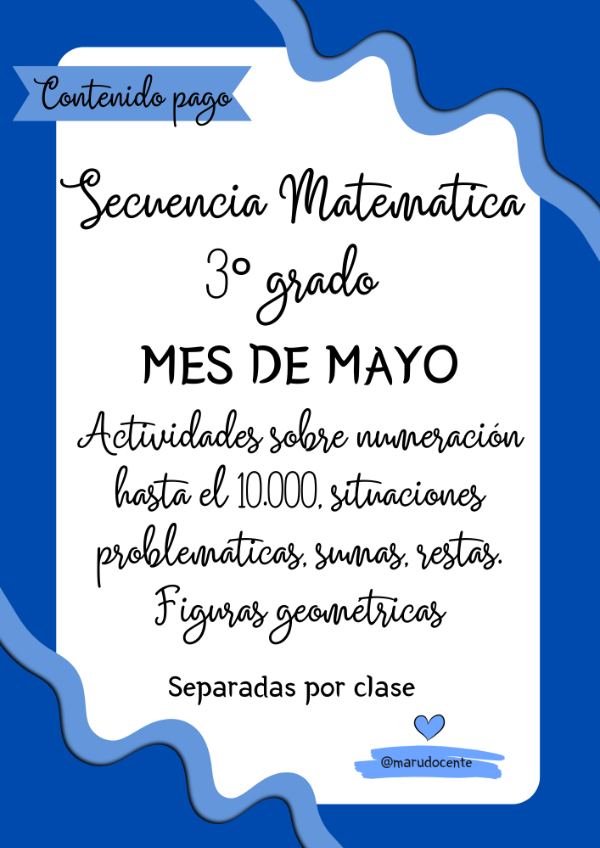 Producto - SECUENCIA MAYO MATEMÁTICA TERCERO