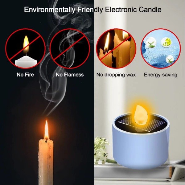 Producto - Pack X6 Vela Led Solar Exterior Efecto Llama Luz Decorativa - 3