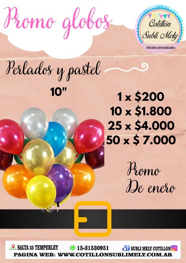 Producto - PROMO GLOBOS DE COLORES A ELECCION