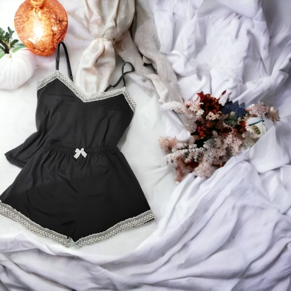 Producto - Pijama de algodon negro y blanco