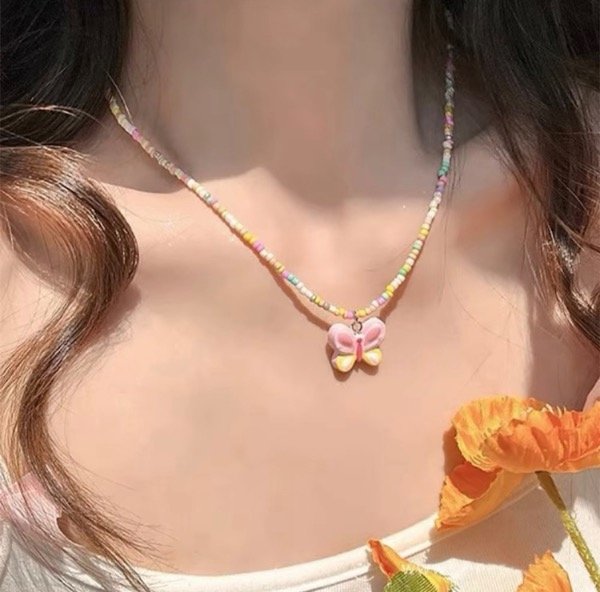 Producto - Collar Mariposa Rosa Importado