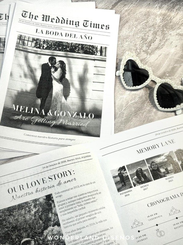 Producto - Pack 70 - Periodico de Boda / Diario de Evento (Tamaño A3) - 0