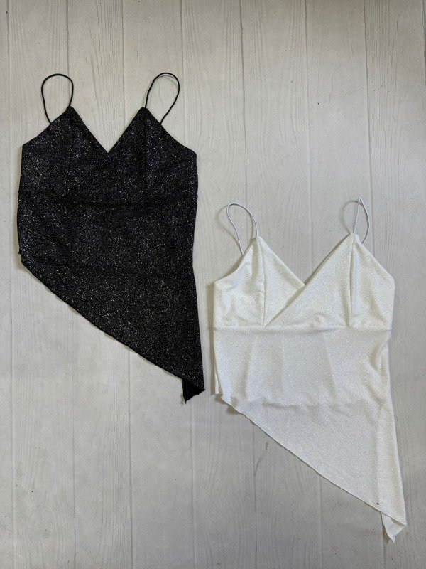 Producto - [5655] Top cordon V irregular glitter