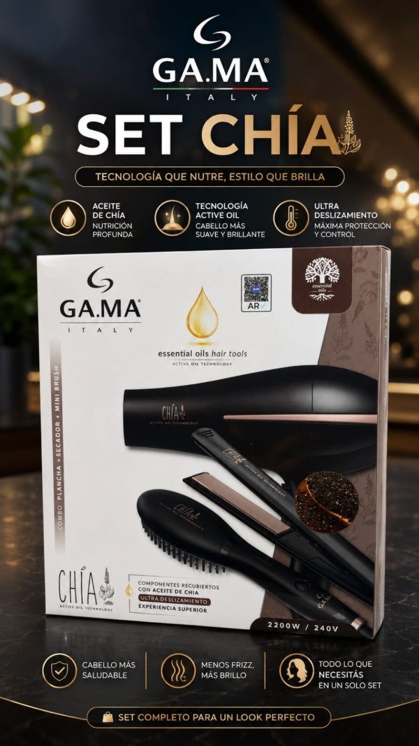 Producto - COMBO GA.MA CHIA PLANCHA + SECADOR +MINI ALISADOR