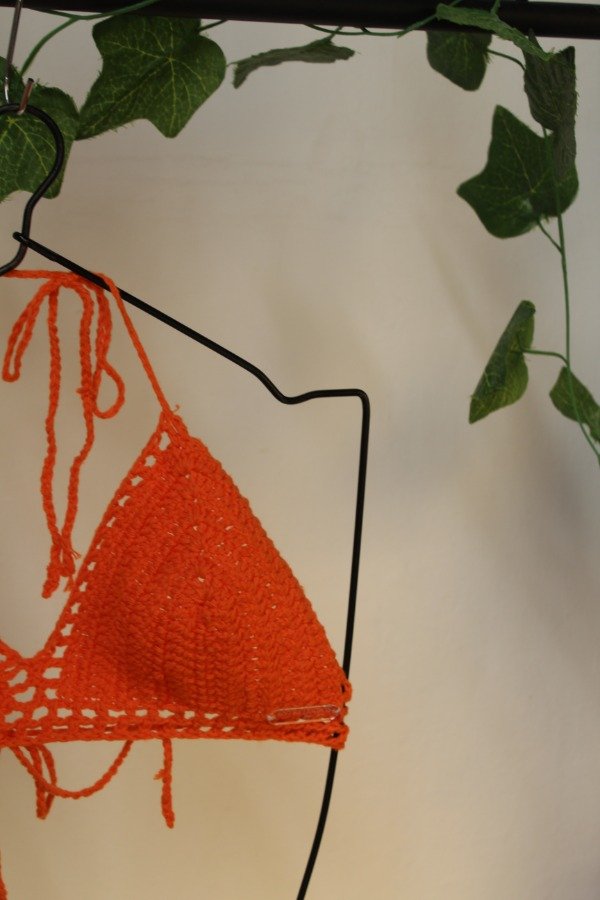 Producto - Corpiño tejido naranja