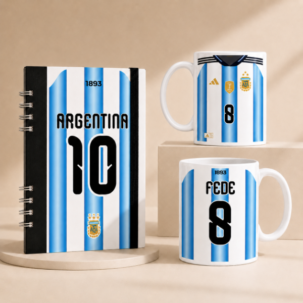 Producto - Combo Argentina - Taza + Cuaderno personalizado
