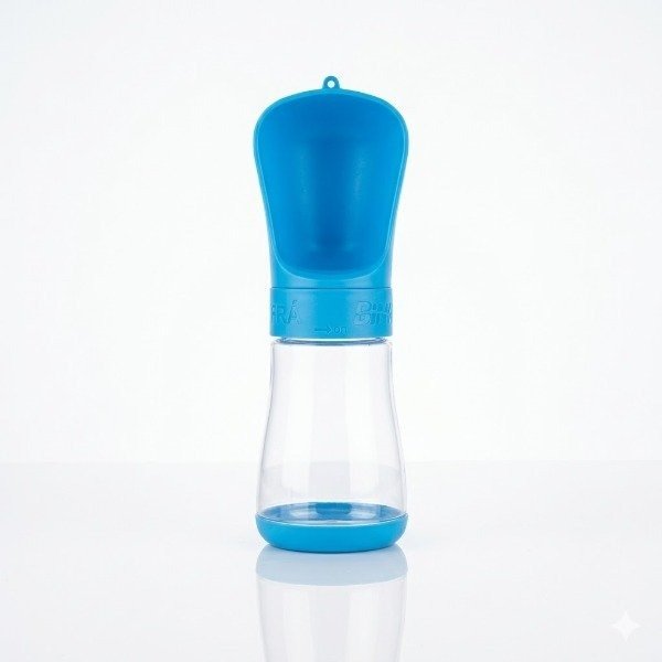 Producto - Bebedero Portátil para Perros y Gatos 330 ml - Botella con Tolva Antiderrames