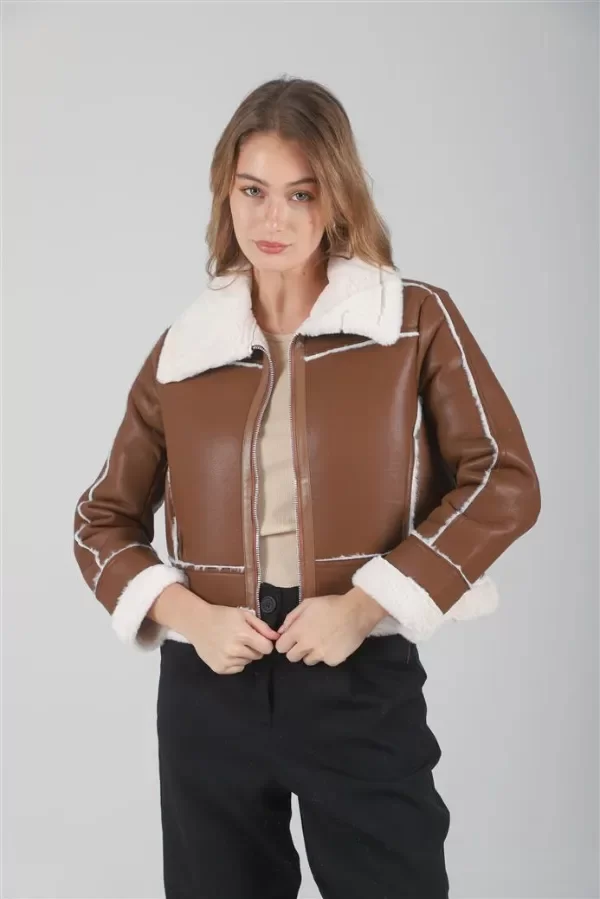 Producto - Gamulán  camel con piel