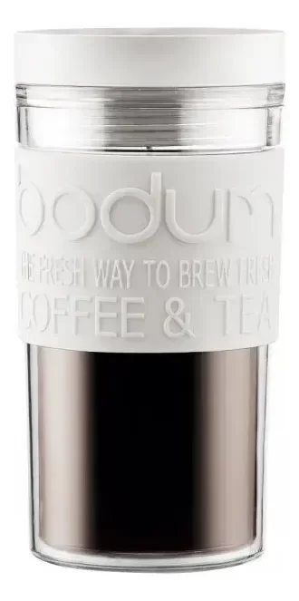 Producto - Jarro Taza Bodum Mug Cierre Hermetico Doble Pared 350 Cc Negro / Blanco