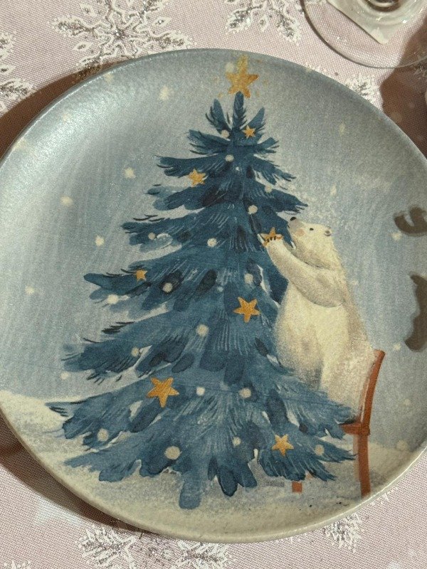 Producto - Línea Polar - Oso decorando el árbol - Plato de postre (Efectivo: 15.920)