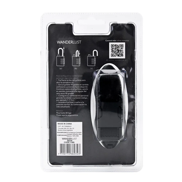 Producto - COMBO: Balanza Digital para Equipaje + Candado de Seguridad de 3 Dígitos - 2