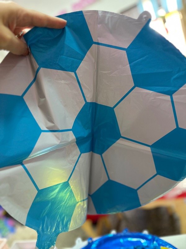 Producto - Globo pelota blanco con celeste