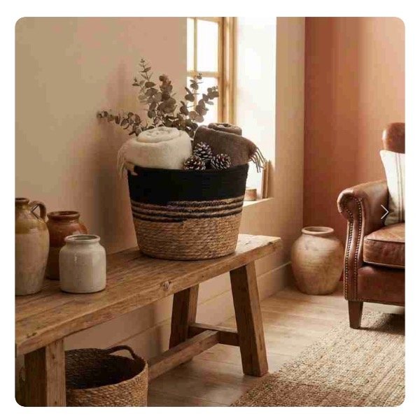 Producto - Cesto seagrass cotton negro 31x25cm