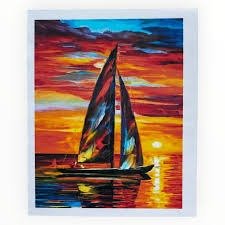 Producto - DIAMOND PAINTING 30X30 HI STONE PINTURA VELERO AL ATARDECER