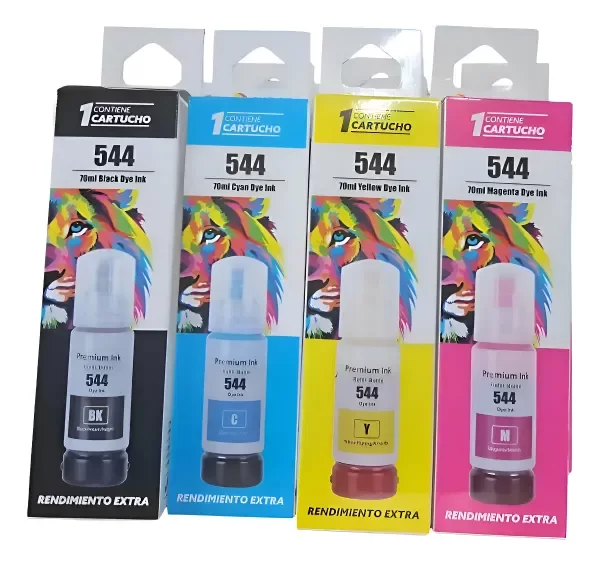 Producto - Tinta Alternativa 544 Combo 4 Colores Para L3250 L3150