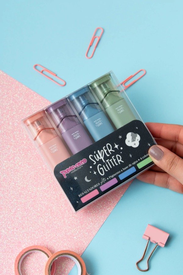 Producto - RESALTADORES PUNTO CERO  SUPER GLITTER X 4