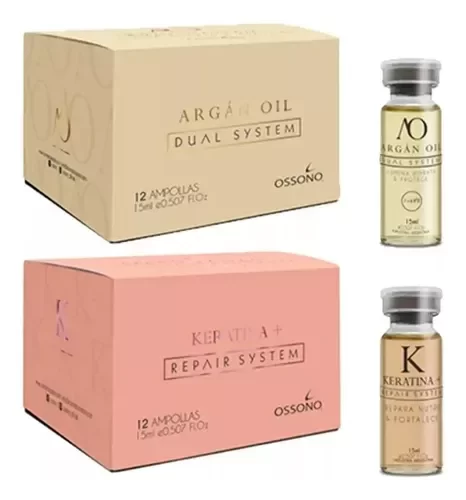 Producto - Caja ampollas ossono (argan y keratina) 12x15ml