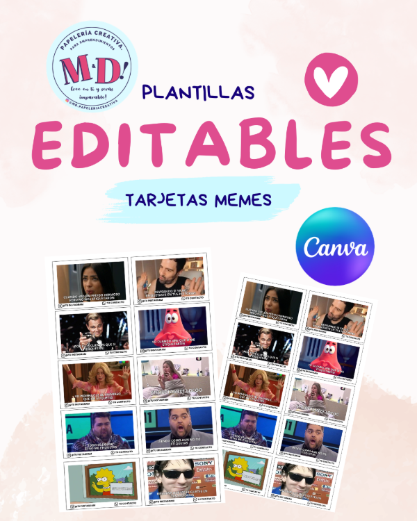 Producto - PLANTILLA EDITABLE TARJETAS MEMES