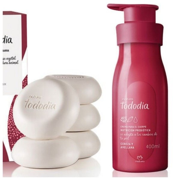 Producto - Hidratante corporal 400ml + 5 jabones  - cereza y avellana